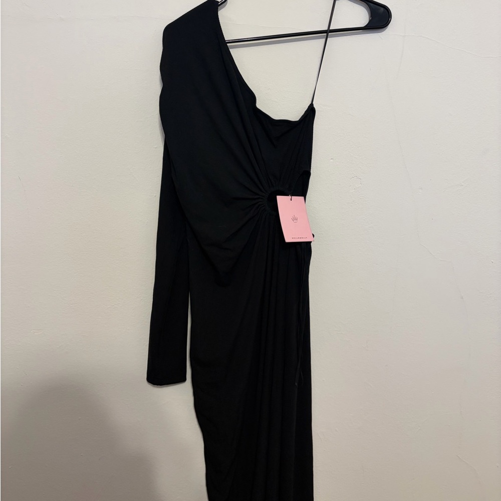 Hello Molly Black One-Shoulder Dress